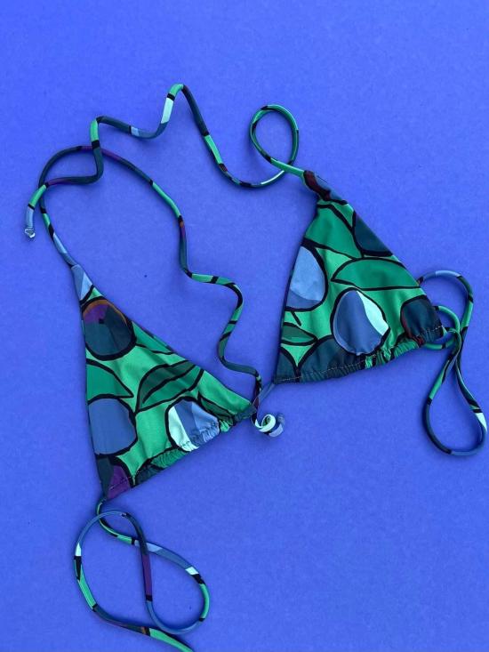  시위 비키니 수영복 시유 리모나 리버서블 트라이앵글 비키니 탑 퍼플 멀티 - SIYU