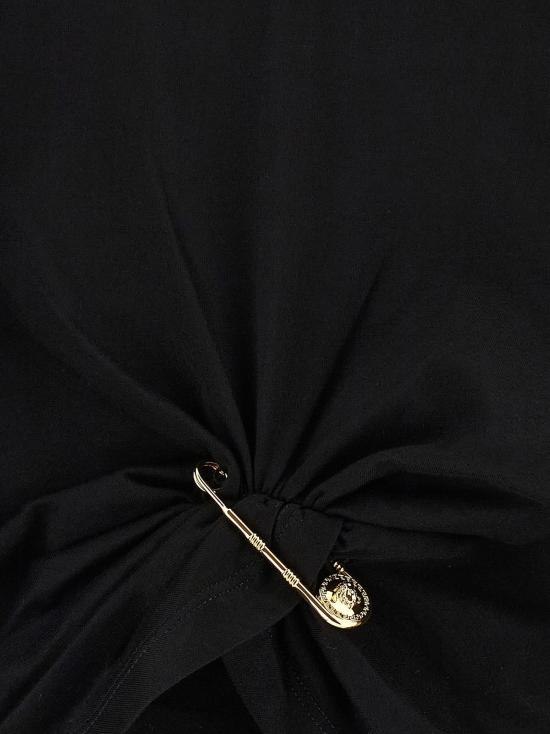  베르사체 반팔 티셔츠 바로코 더블 레이어 티셔츠 블랙 - VERSACE