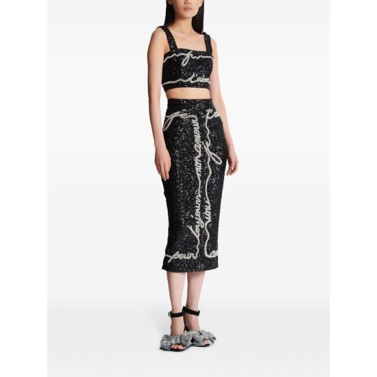  발망 민소매 티셔츠 탑 탱크탑 블랙 - BALMAIN