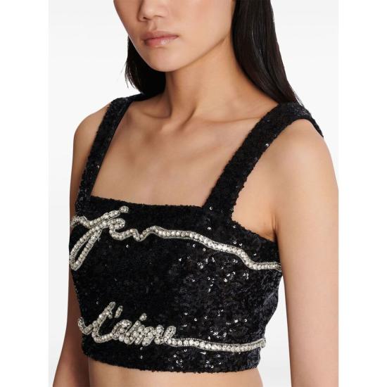  발망 민소매 티셔츠 탑 탱크탑 블랙 - BALMAIN