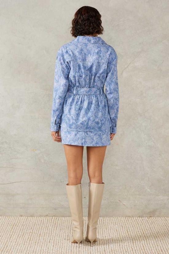  Mon Renn 데님 자켓 Flourish 데님 셔츠형 재킷 데님 프린트 - OTHER BRANDS