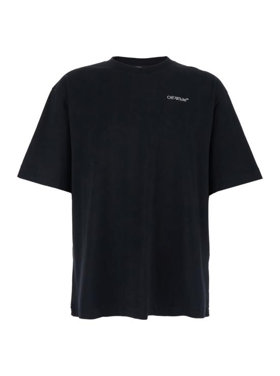  오프화이트 반팔 티셔츠 로고 앞뒷면 티셔츠 블랙