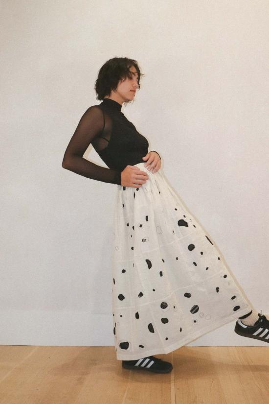  World of Crow 미디 스커트 월드 오브 크로우 레인드롭스 스커트 - OTHER BRANDS