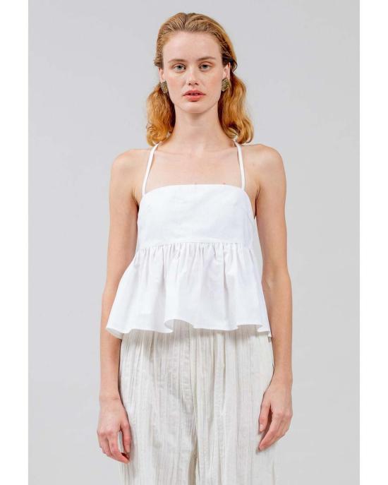  토잇 볼랑 민소매 티셔츠 토잇 볼란트 이마니 코튼 탑 화이트 - TOIT VOLANT