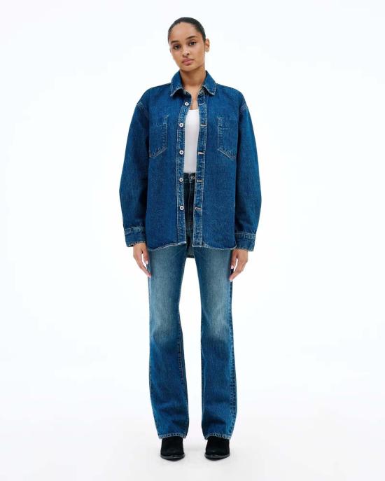  실버레이크 데님 팬츠 제이드 엔드리스 하이웨이 진 엔드리스 하이웨이 블루 - SLVRLAKE