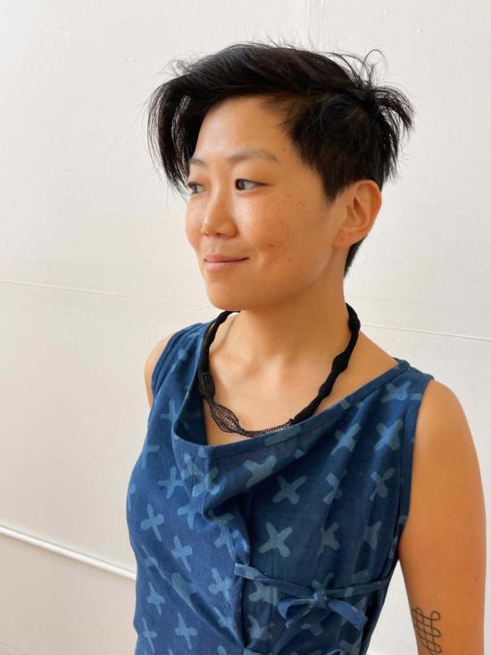  해피 프렌치 갱 목걸이/팬던트 블랙 웨이브 목걸이 (면/금속) - HAPPY FRENCH GANG