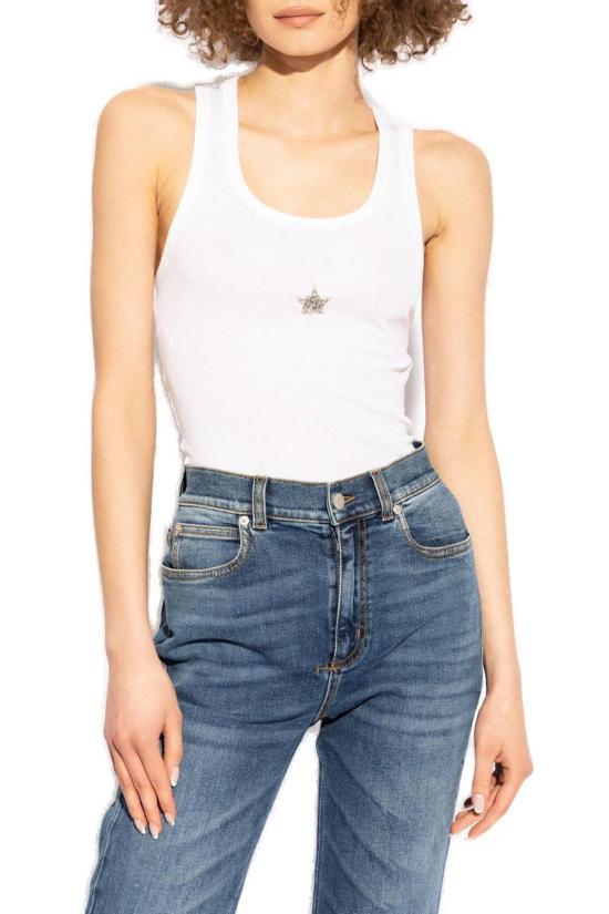  스텔라 맥카트니 민소매 티셔츠 스텔라 매카트니 별 장식 탱크탑 화이트 - STELLA MCCARTNEY