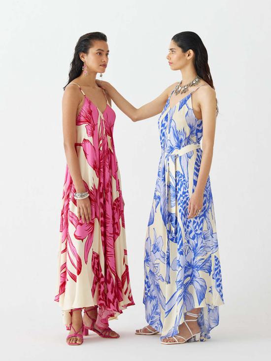  IKKIVI 롱 원피스 이키비 아프로디테 스트랩 드레스 핑크 - IKKIVI