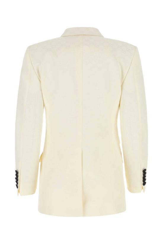  구찌 수트 자켓 자수 코튼 블렌드 블레이저 베이지 - GUCCI