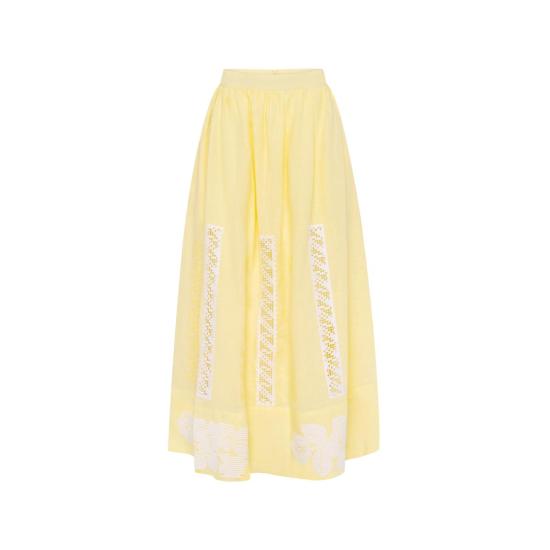  안나보 롱 스커트 데저트 로즈 맥시 스커트 옐로우 - ANNABO