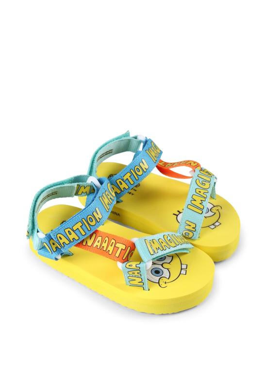  [키즈] 스텔라 맥카트니 샌들 스폰지밥 캐릭터가 그려진 노란색 스텔라 매카트니 아동용 샌들 - STELLA MCCARTNEY