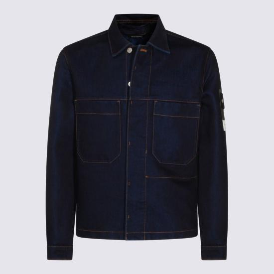  스톤 아일랜드 데님 자켓 데님 재킷 블루