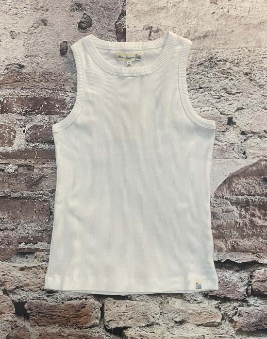  메르츠 비 슈바넨 민소매 티셔츠 Merz B. Schwanen 오가닉 코튼 골지 내로우 핏 탱크탑