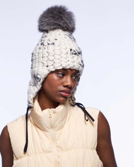  Mischa Lampert 모자 미샤 램퍼트 라이트 플로럴 프로 트리 + 그레이 XL 폼폼