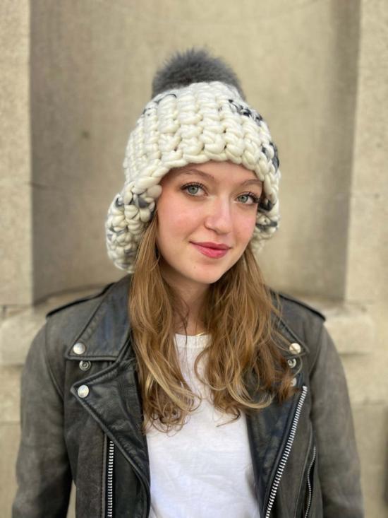  미샤램퍼트 모자 미샤 램퍼트 라이트 플로럴 프로 트리 + 그레이 XL 폼폼 - MISCHA LAMPERT