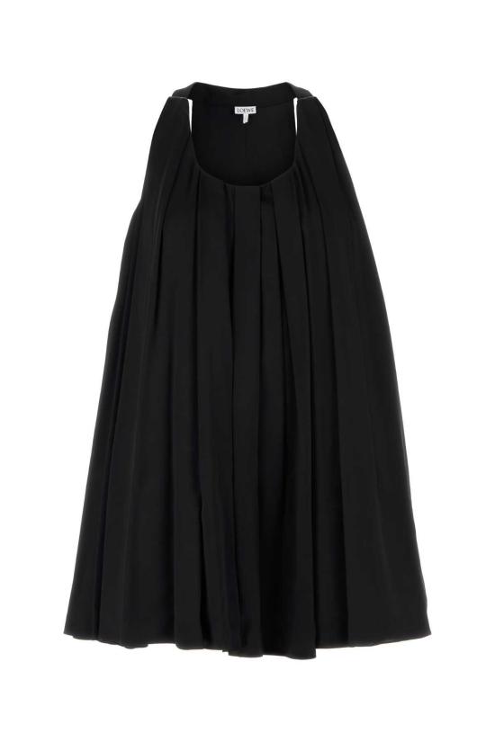  로에베 숏 원피스 새틴 미니 드레스 블랙