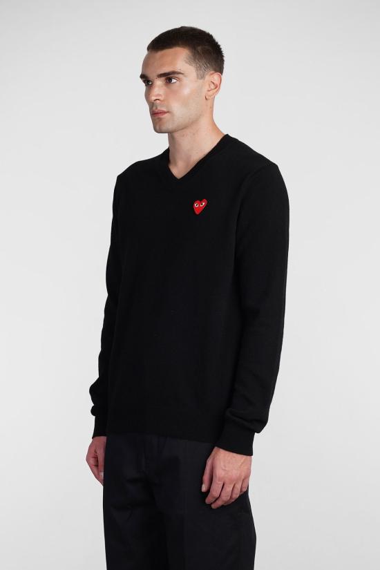  꼼데가르송 스웨터 Comme Des Garçons 플레이 니트웨어 블랙 - COMME DES GARCONS