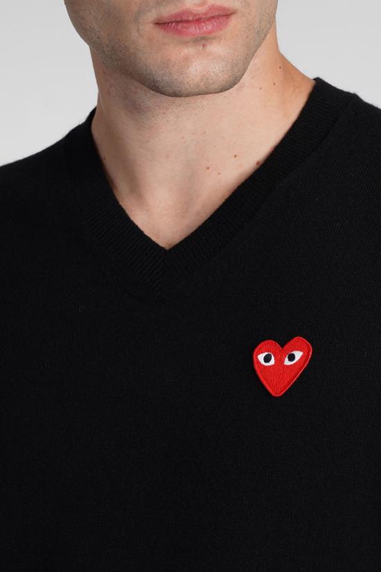  꼼데가르송 스웨터 Comme Des Garçons 플레이 니트웨어 블랙 - COMME DES GARCONS