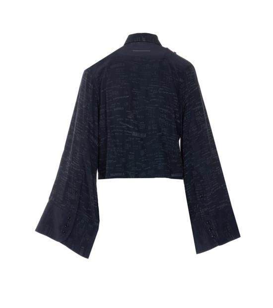  MM6 메종마르지엘라 탑 Mm6 메종 마르지엘라 로고 셔츠 블랙 - MM6 MAISON MARGIELA