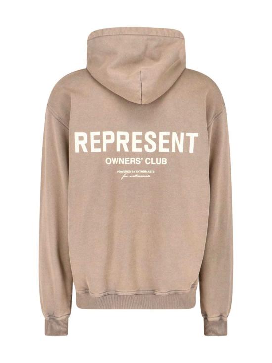  리프레젠트 긴팔 티셔츠 Represent 오버사이즈 풀오버 후디 브라운 - REPRESENT