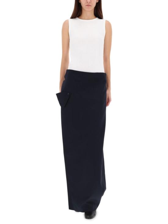  장 폴 고티에 롱 스커트 랩어라운드  스커트  블루 - JEAN PAUL GAULTIER