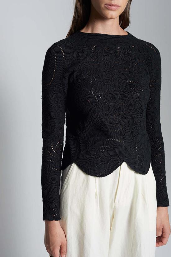  ELEVEN SIX 블라우스 일레븐 식스 달리아 크로셰 탑 블랙 - OTHER BRANDS