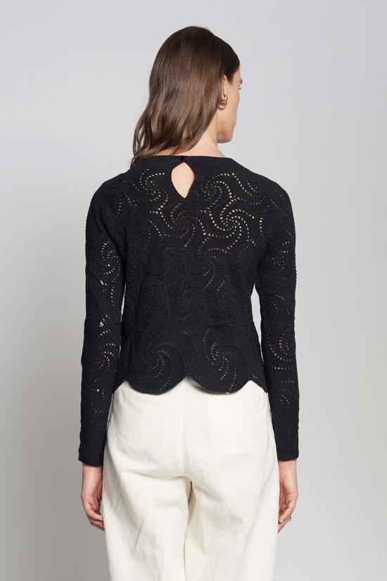  ELEVEN SIX 블라우스 일레븐 식스 달리아 크로셰 탑 블랙 - OTHER BRANDS