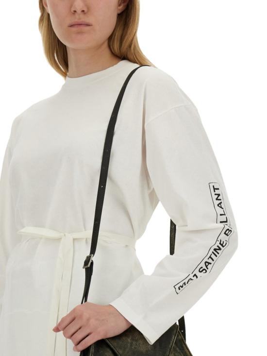  MM6 메종마르지엘라 반팔 티셔츠 Mm6 메종 마르지엘라 저지 티셔츠 화이트 - MM6 MAISON MARGIELA