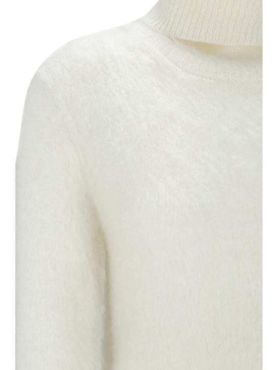 생로랑 스웨터 모헤어 오버  화이트 - SAINT LAURENT