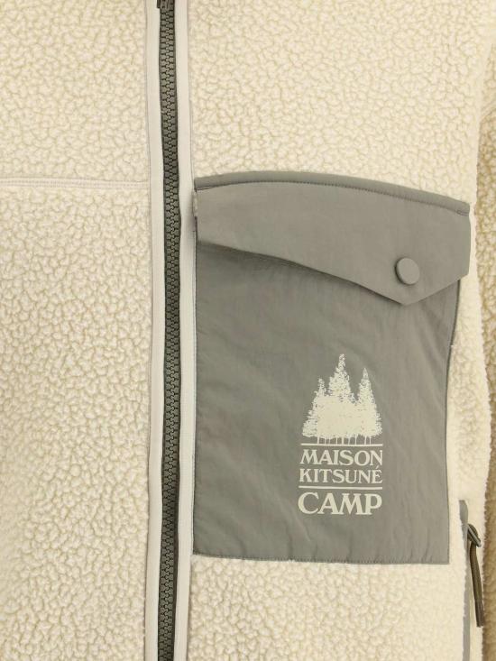  메종키츠네 자켓 Maison Kitsuné 캐주얼 플리스 재킷 Ecru - MAISON KITSUNE