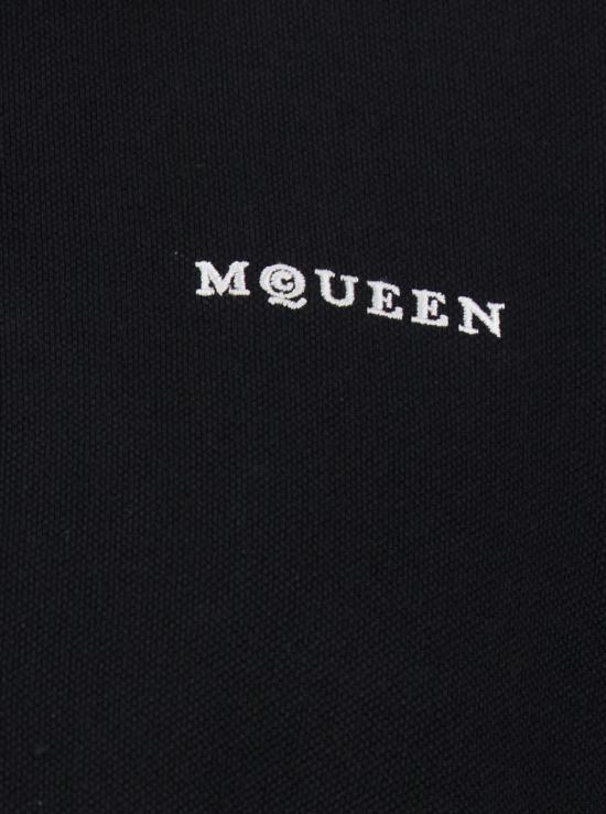  알렉산더 맥퀸 폴로 티셔츠 로고 자수 폴로 셔츠 블랙 - ALEXANDER MCQUEEN