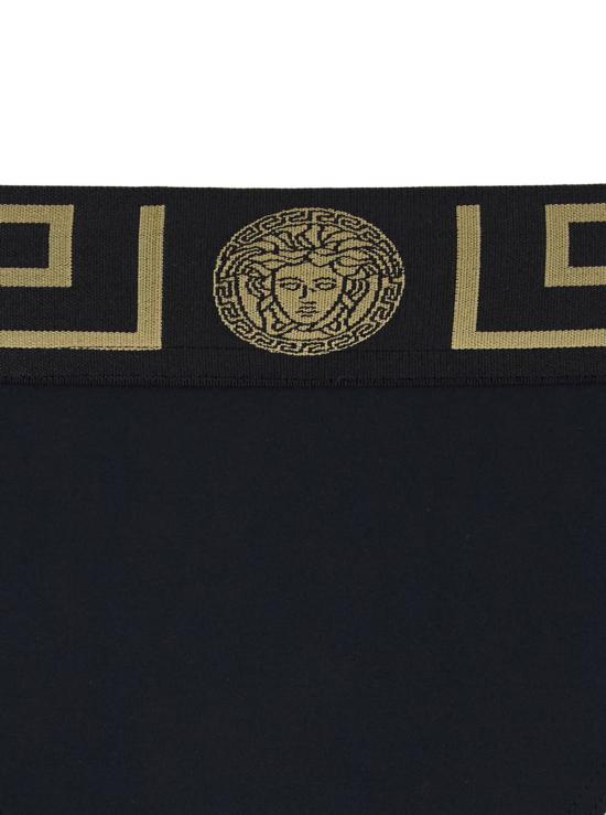  베르사체 스윔팬츠 블랙 스피도 테크 패브릭 수영복 팬티 (그레카 디테일) - VERSACE