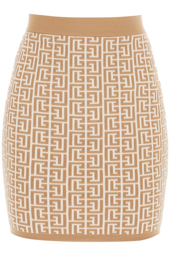  발망 미디 스커트 니트  베이지