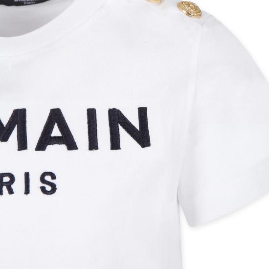  [키즈] 발망 트레이닝 상의 아동용 티셔츠 화이트 - BALMAIN