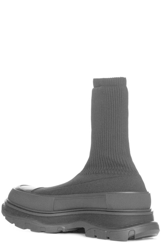  알렉산더 맥퀸 부츠 트레드 슬릭 로고 인타르시아  블랙 - ALEXANDER MCQUEEN