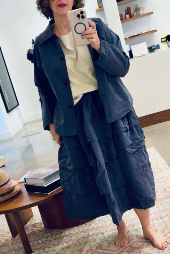  케이시 케이시 미디 스커트 호라이즌  블루 - CASEY CASEY