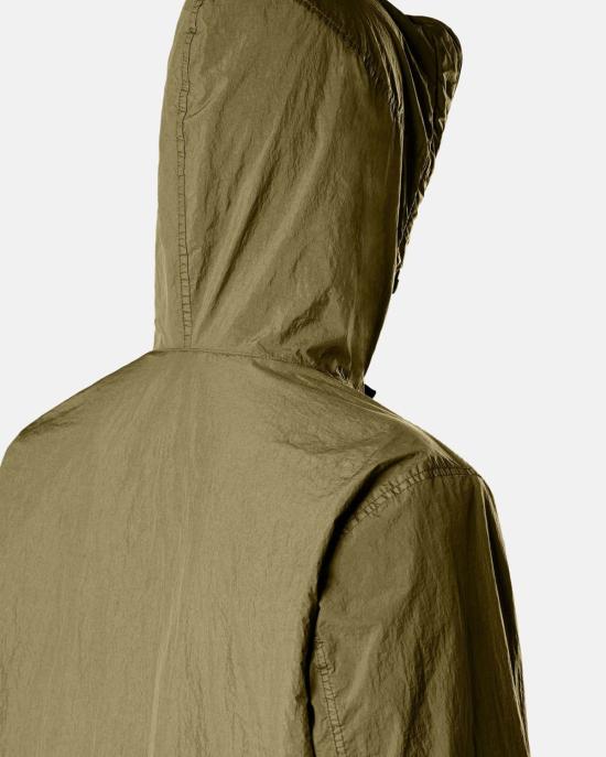  스톤 아일랜드 자켓 크링클 렙스 NY 후드 라이트 재킷 밀리터리 그린 - STONE ISLAND