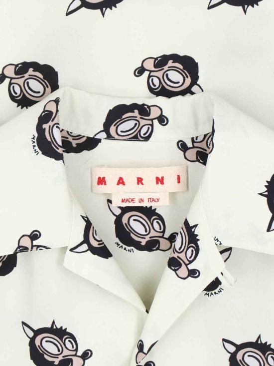  마르니 반팔 셔츠 비스코스  크림 - MARNI