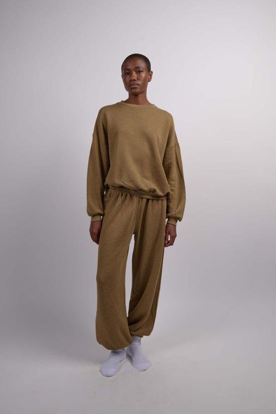  베이스레인지 스웨터 림 스웨트셔츠 스톤 그린 - BASERANGE