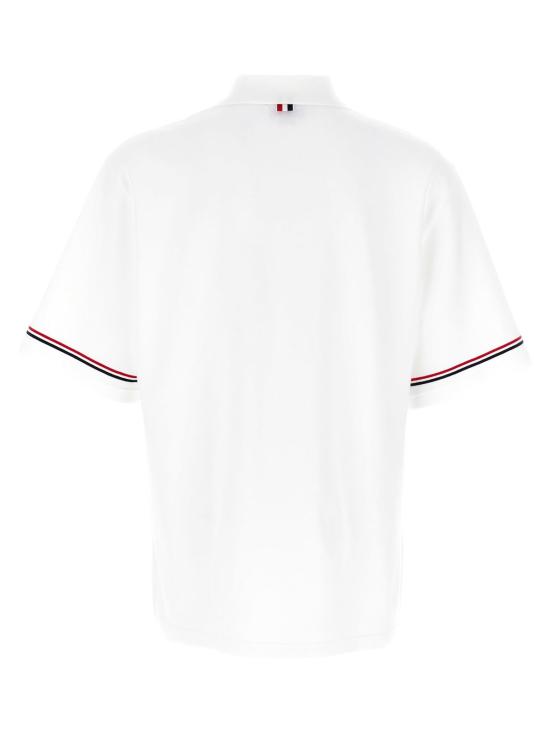 톰브라운 폴로 티셔츠 톰 브라운 럭비 폴로 셔츠 화이트 - THOM BROWNE