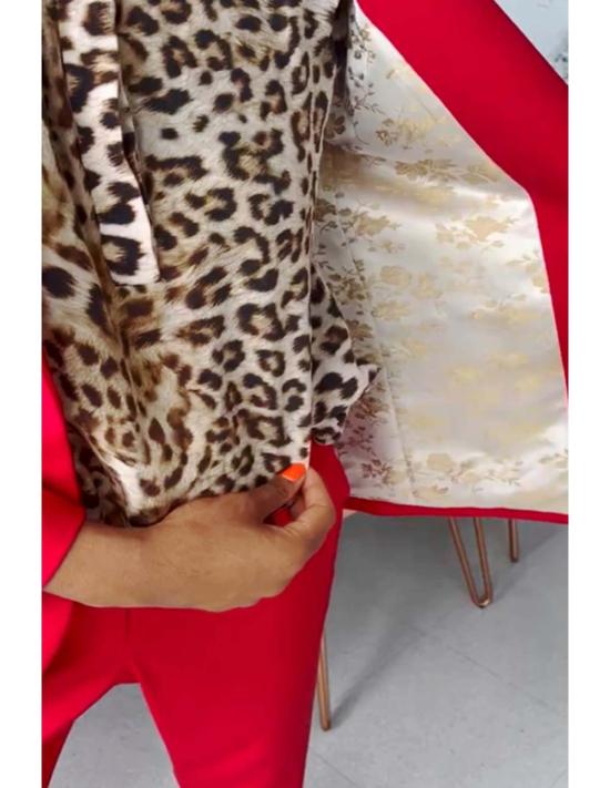  Lindsay Nicholas New York 스트레이트 팬츠 린지 니콜라스 뉴욕 엘리자베스 트라우저 클래식 레드 - OTHER BRANDS