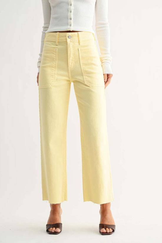  저스트 블랙 데님 데님 팬츠 네이비 와이드 레그 - JUST BLACK DENIM