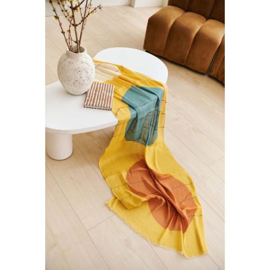  베리어슬리 머플러/스카프 Variously Cirq Sun 손자수 스카프 노란색 - VARIOUSLY