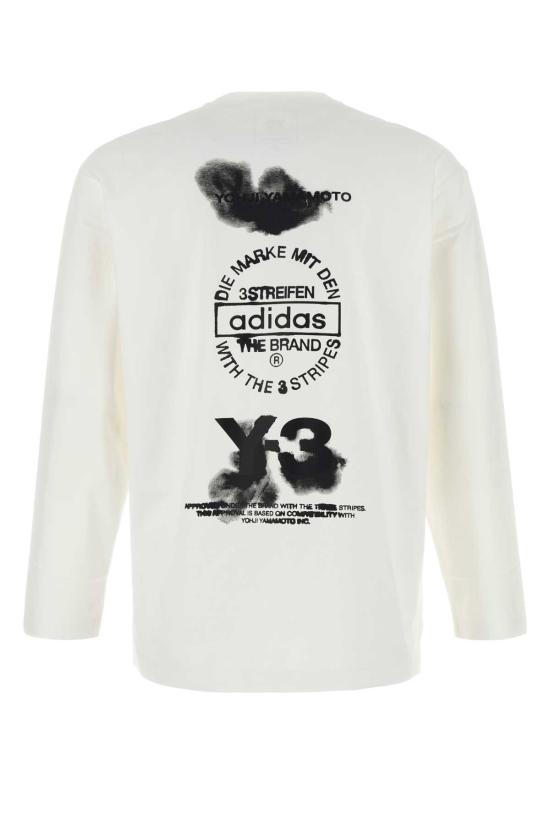 와이쓰리 긴팔 티셔츠 Y 3 긴팔 그래픽 프린트 티셔츠 화이트 - Y-3