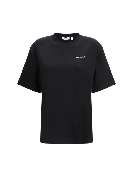  오프화이트 반팔 티셔츠 하프 애로우 스케이트 로고 티셔츠