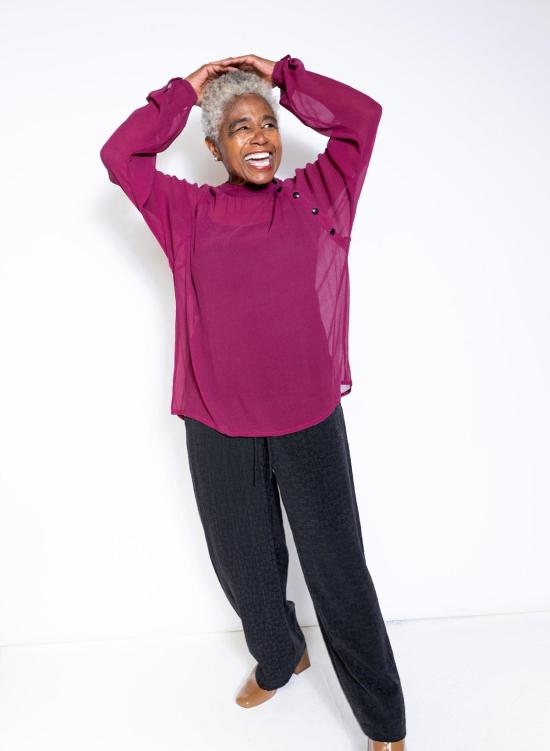  Seek Collective 긴팔 티셔츠 Deva 실크 시폰 셔츠 푸시아 - OTHER BRANDS