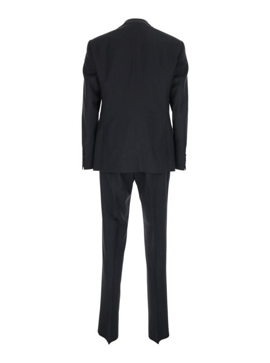  엠포리오 아르마니 수트 자켓 싱글 브레스트 수트 (피크 리버스 및 블랙 새틴 디테일) - EMPORIO ARMANI