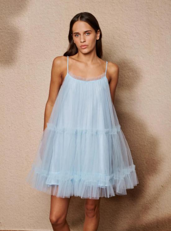  시스터 제인 숏 원피스 스웨이 튤 러플 미니 드레스