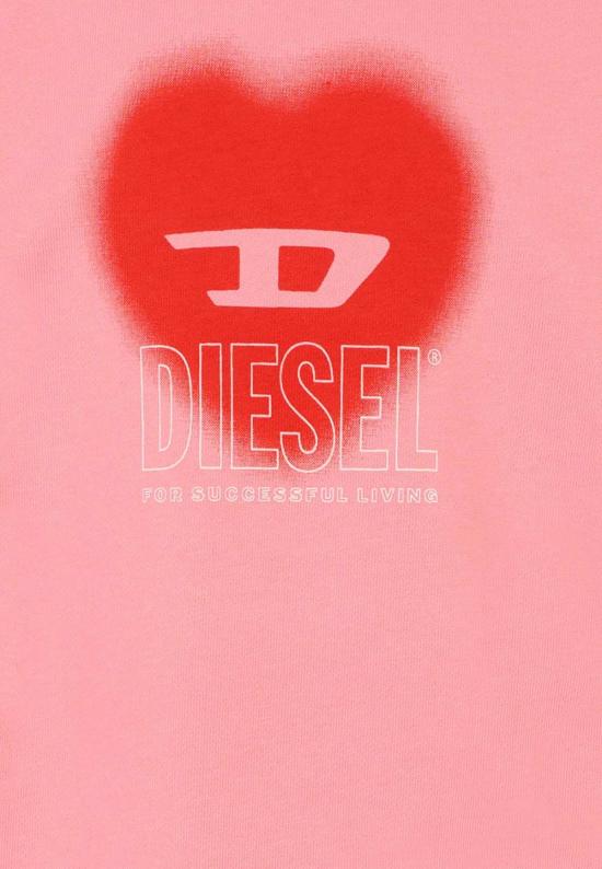  [키즈] 디젤 풀오버 키즈 스웨트셔츠 핑크색 - DIESEL