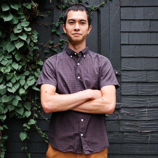  Steven Alan 반팔 셔츠 스티븐 앨런 반팔 싱글 니들 마이크로 깅엄  네이비